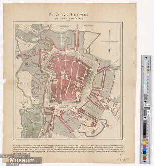 Plan von Leipzig mit seinen Vorstädten 1814
