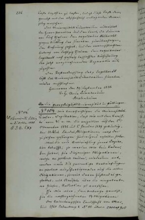 Kündigung von Landesobligationen [Staatsanleihen] durch die Professoren-Witwen- und -Waisen-Kasse.