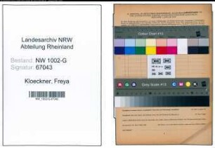 Entnazifizierung Freya Kloeckner, geb. 07.12.1891 ()