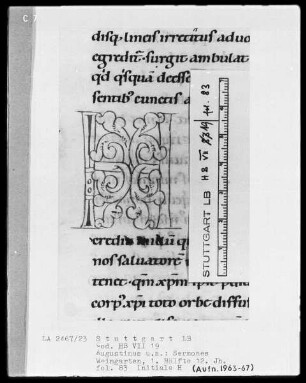 Augustinus, Sermones — Initiale H, Folio 83recto