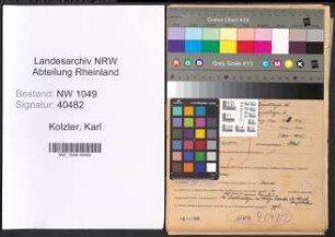 Entnazifizierung Karl Kolzter , geb. 14.10.1900 (Wachmann)
