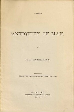 Antiquity of man