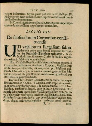 Sectio VIII. De subfeudorum Corporibus constituendis