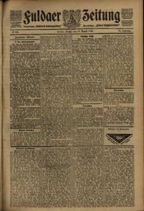 Zweite Ausgabe vom Montag, den 16. August 1909.