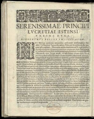 Dedikation an Lucrezio Estenso