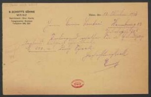 Brief an Erwin Lendvai : 13.10.1924