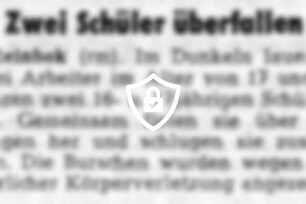 Zwei Schüler überfallen