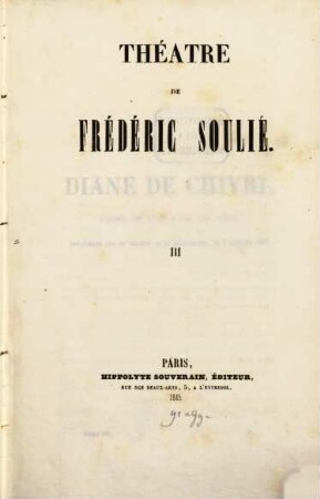 Théatre de Frédéric Soulié. 3