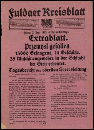 Zweite Ausgabe vom Donnerstag, den 03. Juni 1915.