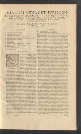 De Arbitrariis Iudicum Quaestionibus Et Causis, Liber Primus.