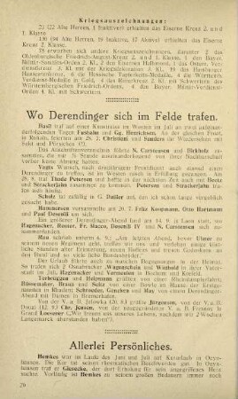 20 Wo Derendinger sich im Felde trafen.