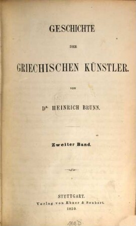 Geschichte der griechischen Künstler, 2