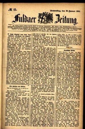 Ausgabe vom Donnerstag, den 20. Januar 1881.