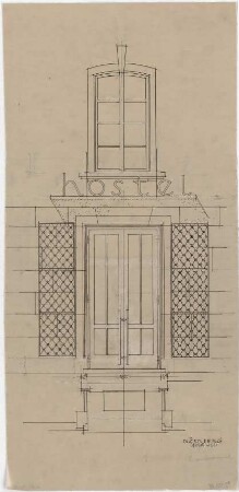 Döllgast, Hans; Nürnberg (Bayern); Gästehaus - Tür; Fenster (Ansicht; Schnitt)