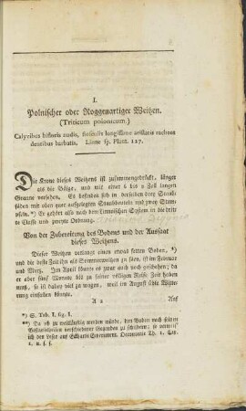 I. Polnischer oder Roggenartiger Weitzen