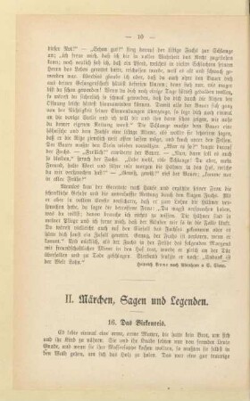 II. Märchen, Sagen und Legenden