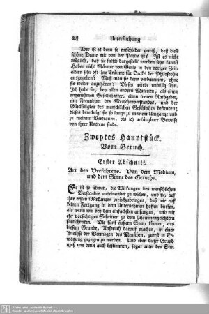 Zweytes Hauptstück. Vom Geruch