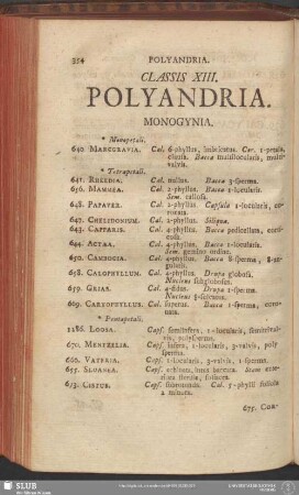 Classis XIII. Polyandria