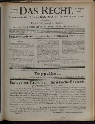 Nr. 15/16. 10. August 1905.