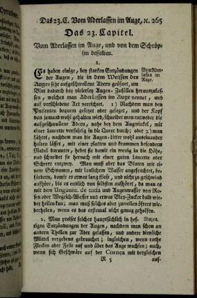 Das 23. Capitel. Vom Aderlassen im Auge, und von dem Schröpfen desselben.