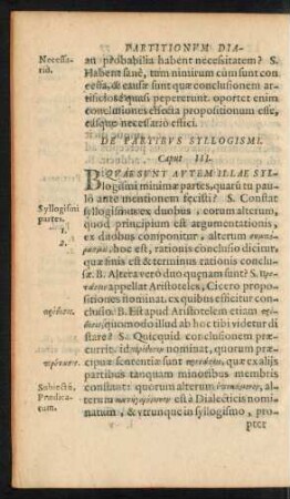 De Partibus Syllogismi. Caput III.