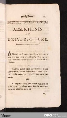 Adsertiones ex Universo Jure.