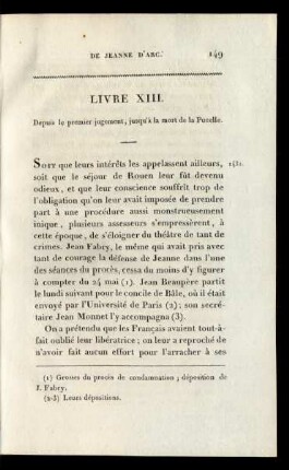 Livre XIII. Depuis le premier jugement , jusqu'à la mort de la Pucelle.