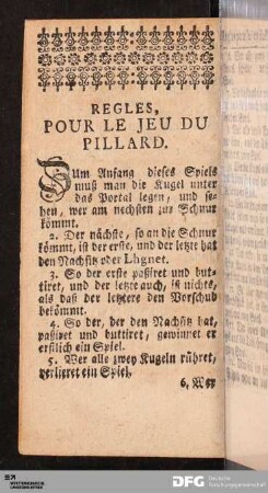 Regles, Pour Le Jeu Du Pillard.