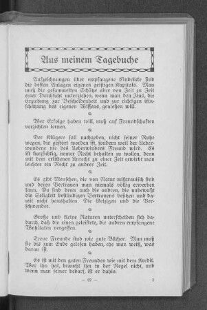 Aus meinem Tagebuche