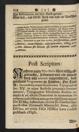 Post Scriptum: