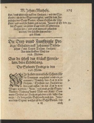 Die Drey unnd Funfftzigste Predigt/ ... Die Siebende Predigt in den 128. Psalm.