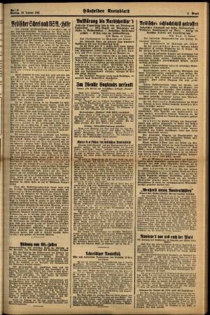 Zweite Ausgabe vom Montag, den 13. Januar 1941.