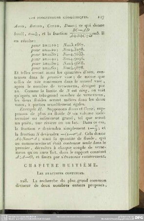 Chapitre huitième. Les Fractions continues