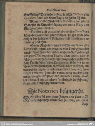 Die Notarien belangende