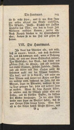 103-105, VIII. Die Hausmaus