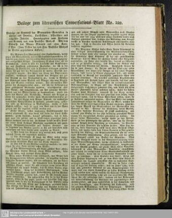 Beilage zum literarischen Conversations-Blatt No. 259