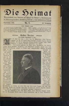 September 1920. Nr. 9. 30. Jahrgang.