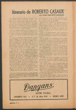 Itinerario de Roberto Casaux