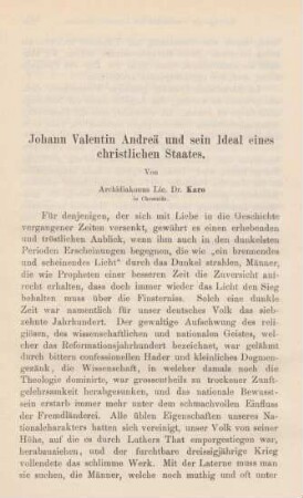 260-297 Johann Valentin Andreä und sein Ideal eines christlichen Staates