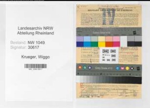 Entnazifizierung Wiggo Krueger , geb. 03.04.1890 (Stadtsekretaer)