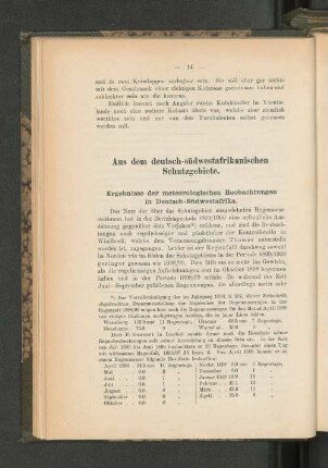 Ergebnisse der meteorologischen Beobachtungen in Deutsch-Südwestafrika.