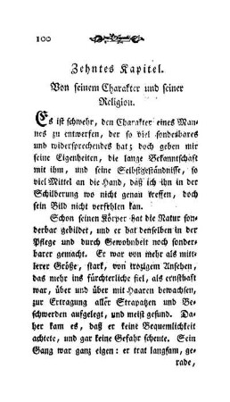 Zehntes Kapitel. Von seinem Charakter und seiner Religion.
