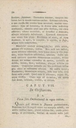 Caput VII. De Christianismo