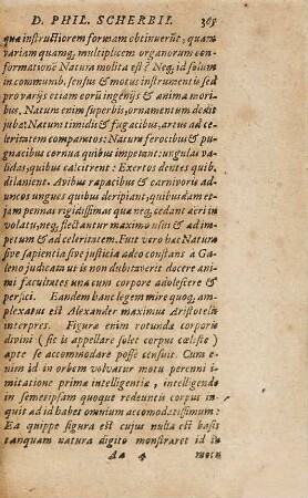 Oratio D. Philip. Scherbij Decani De Differentiis Quibus Homo A Caeteris Animantibus differat