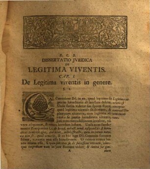 Dissertatio Inavgvralis Ivridica, De Legitima Viventis
