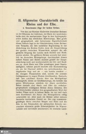 II. Allgemeine Charakteristik des Rheins und der Elbe