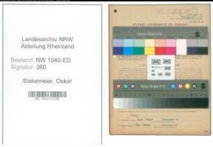 Entnazifizierung Oskar Stakemeier , geb. 18.02.1901 (Lehrer)