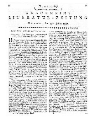 Poetische Blumenlese. Auf das Jahr 1787. Göttingen: Dieterich [1787]
