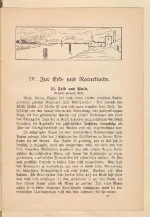 IV. Zur Erd- und Naturkunde