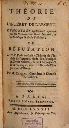 Théorie de l'Intérêt de l'Argent